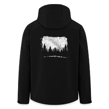 Nature Montagnes amoureux de la nature Camping cadeau - Veste softshell homme en polyester recyclé Stanley/Stella - noir - Dos - AI Model Male 185 light (185cm)