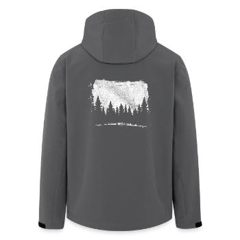 Forest mountains nature nature lovers camping gift - Men’s Recycled Softshell Jacket by Stanley/Stella - anthracite - Back - AI Model Male 185 light (185cm)