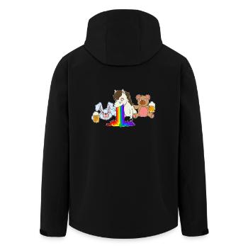Rainbow Pferd Bär Hase Junggesellenabschied Bier - Recycelte Männer Softshell-Jacke von Stanley/Stella - Schwarz - Hinten - AI Model Male 185 light (185cm)