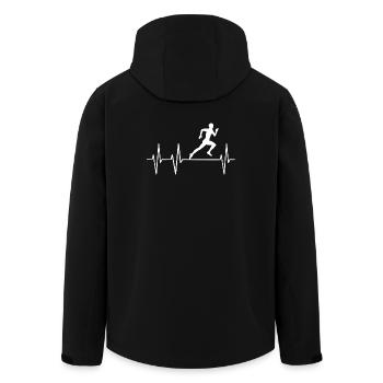 Laufen Joggen Herzschlag Herz Puls Herzklopfen - Recycelte Männer Softshell-Jacke von Stanley/Stella - Schwarz - Hinten - AI Model Male 185 light (185cm)