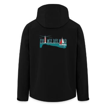 Frei wie der wind - Segelyacht mit Leuchtturm - Recycelte Männer Softshell-Jacke von Stanley/Stella - Schwarz - Hinten - AI Model Male 185 light (185cm)