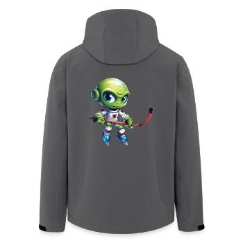 Alien Hockey Players - Men’s Recycled Softshell Jacket by Stanley/Stella - black - Back - AI Model Male 185 light (185cm)