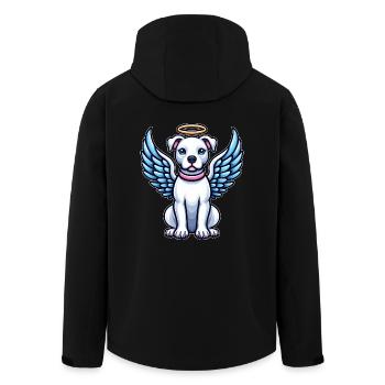 Chien de dessin animé Pitbull Angel mignon avec des ailes - Veste softshell homme en polyester recyclé Stanley/Stella - noir - Dos - AI Model Male 185 light (185cm)