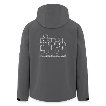 Puzzle Partnershirt Ehepaar Verliebte Paar Pärchen - Recycelte Männer Softshell-Jacke von Stanley/Stella - Schwarz - Hinten - AI Model Male 185 light (185cm)