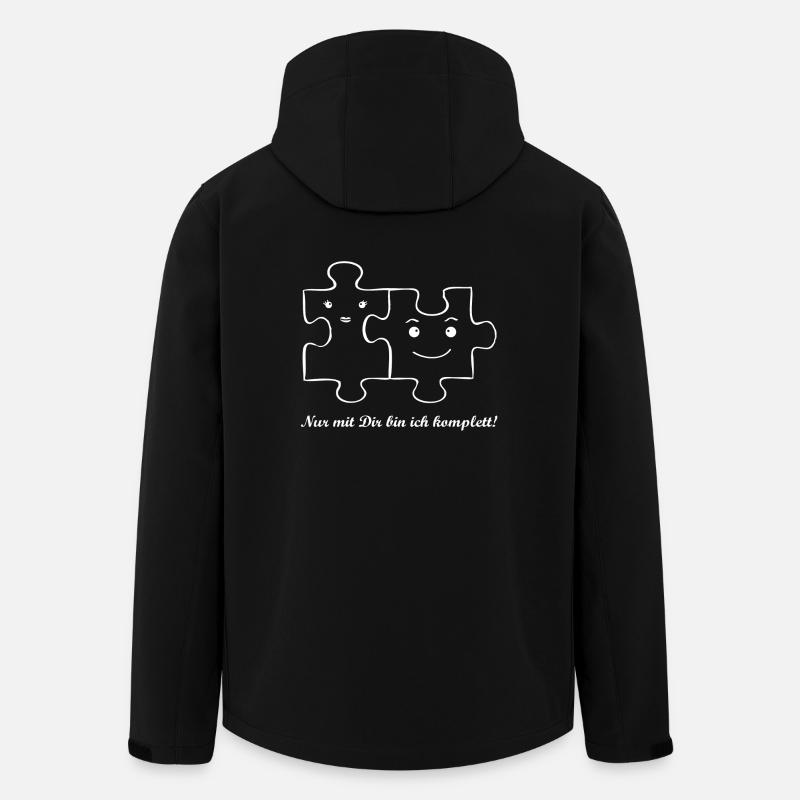 Puzzle Partnershirt Ehepaar Verliebte Paar Pärchen - Recycelte Männer Softshell-Jacke von Stanley/Stella - Schwarz
