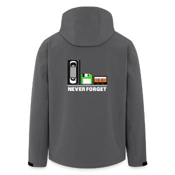 Never Forget Floppy Disk Retro Shirt 80s - Recycelte Männer Softshell-Jacke von Stanley/Stella - Schwarz - Hinten - AI Model Male 185 light (185cm)