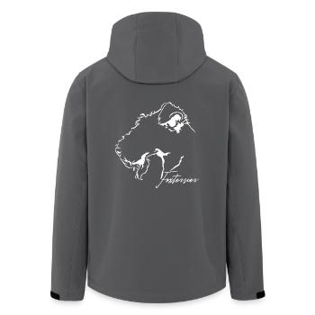 FOXTERRIER Profil Hunde Hund Wilsigns - Recycelte Männer Softshell-Jacke von Stanley/Stella - Anthrazit - Hinten - AI Model Male 185 light (185cm)
