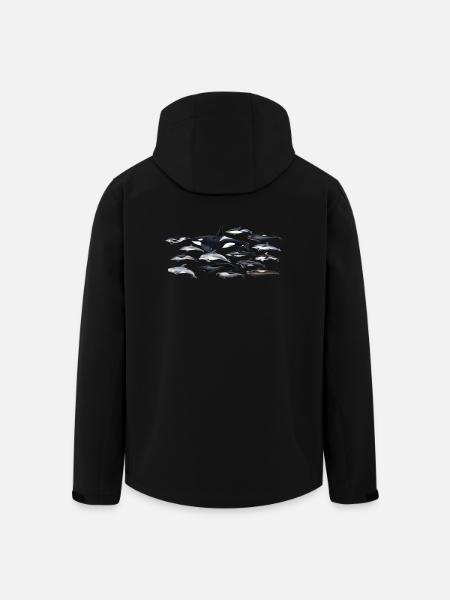 Dolphins - Dolphins - Dauphins - Delphinidae - Men’s Recycled Softshell Jacket by Stanley/Stella - black