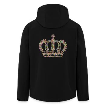 krone crown koenig king castle schloss tower burg1 - Recycelte Männer Softshell-Jacke von Stanley/Stella - Schwarz - Hinten - AI Model Male 185 light (185cm)