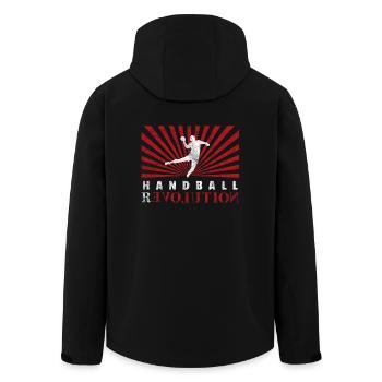 Handball Handballer Geschenk Handballteam - Recycelte Männer Softshell-Jacke von Stanley/Stella - Schwarz - Hinten - AI Model Male 185 light (185cm)
