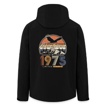1975 Vintage Anniversaire Vintage Rétro Cadeau - Veste softshell homme en polyester recyclé Stanley/Stella - noir - Dos - AI Model Male 185 light (185cm)