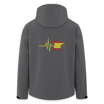 Mon cœur bat pour l'Espagne - Carte espagnole - Veste softshell homme en polyester recyclé Stanley/Stella - noir - Dos - AI Model Male 185 light (185cm)