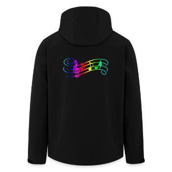 Music Notes - Men’s Recycled Softshell Jacket by Stanley/Stella - black - Back - AI Model Male 185 light (185cm)
