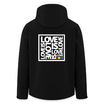 L'amour LGBT est la fierté gay de Love Square - Veste softshell homme en polyester recyclé Stanley/Stella - noir - Dos - AI Model Male 185 light (185cm)