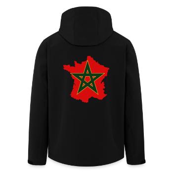 T-SHIRT FRANCE MAROC - Veste softshell homme en polyester recyclé Stanley/Stella - noir - Dos - AI Model Male 185 light (185cm)