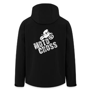 Motocross - Recycelte Männer Softshell-Jacke von Stanley/Stella - Schwarz - Hinten - AI Model Male 185 light (185cm)