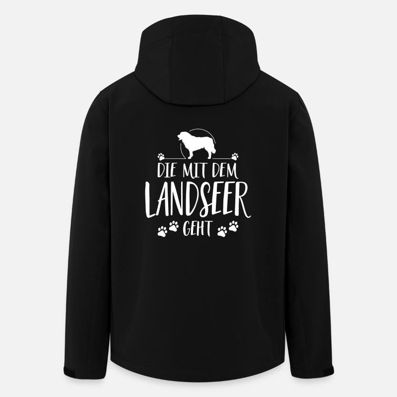 DIE MIT DEM LANDSEER GEHT Hunde Spruch Wilsigns - Recycelte Männer Softshell-Jacke von Stanley/Stella - Schwarz