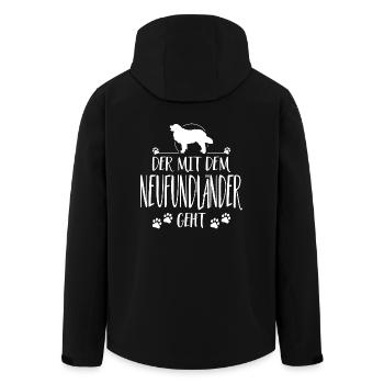 DER MIT NEUFUNDLÄNDER GEHT Hunde Spruch Wilsigns - Recycelte Männer Softshell-Jacke von Stanley/Stella - Schwarz - Hinten - AI Model Male 185 light (185cm)
