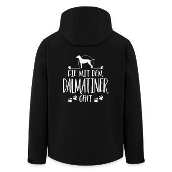 DIE MIT DALMATINER GEHT Hunde Hundespruch Wilsigns - Recycelte Männer Softshell-Jacke von Stanley/Stella - Schwarz - Hinten - AI Model Male 185 light (185cm)