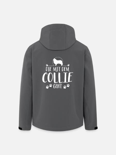 DIE MIT COLLIE Langhaar GEHT Hundespruch Wilsigns - Recycelte Männer Softshell-Jacke von Stanley/Stella - Schwarz