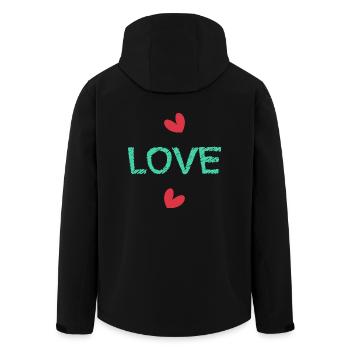 LIEBE. HEILIGER VALENTINSTAG. Junggesellinnenabschied. ICH LIEBE DICH. ICH LIEBE DICH. - Recycelte Männer Softshell-Jacke von Stanley/Stella - Schwarz - Hinten - AI Model Male 185 light (185cm)