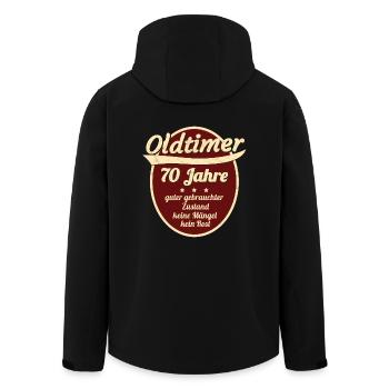 70 Jahre - Siebzigster Geburtstag - Recycelte Männer Softshell-Jacke von Stanley/Stella - Schwarz - Hinten - AI Model Male 185 light (185cm)