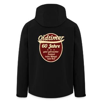 60 Jahre - Sechzigster Geburtstag - Recycelte Männer Softshell-Jacke von Stanley/Stella - Schwarz - Hinten - AI Model Male 185 light (185cm)