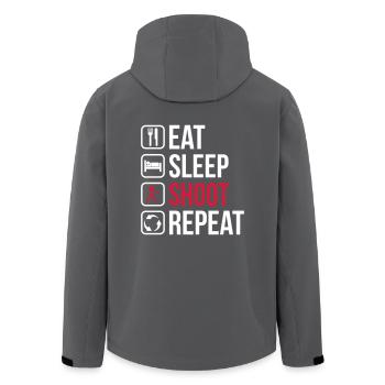 Eat Sleep Shoot Repeat - Recycelte Männer Softshell-Jacke von Stanley/Stella - Anthrazit - Hinten - AI Model Male 185 light (185cm)