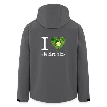 I love Electronics - électronique / idée cadeau - Veste softshell homme en polyester recyclé Stanley/Stella - noir - Dos - AI Model Male 185 light (185cm)