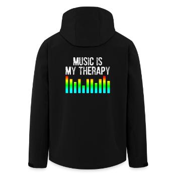 Music Is My Therapy - Men’s Recycled Softshell Jacket by Stanley/Stella - black - Back - AI Model Male 185 light (185cm)