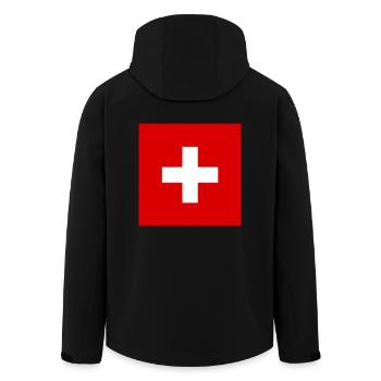Drapeau suisse - Cadeau de fierté suisse - Veste softshell homme en polyester recyclé Stanley/Stella - noir - Dos - AI Model Male 185 light (185cm)