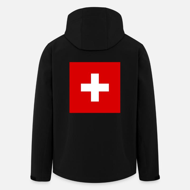 Switzerland Flag - Swiss Pride Gift - Men’s Recycled Softshell Jacket by Stanley/Stella - black