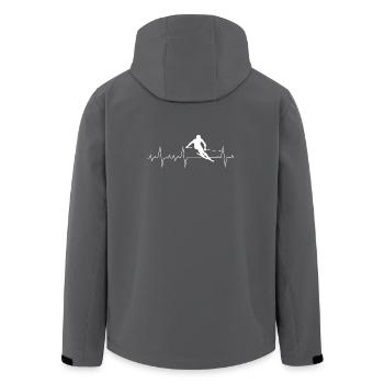fréquence Heartbeat skieurs cadeaux ski - Veste softshell homme en polyester recyclé Stanley/Stella - noir - Dos - AI Model Male 185 light (185cm)