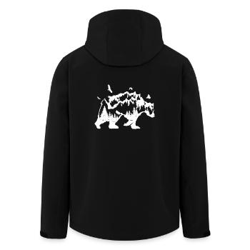 Bear - Montagne - Vögle Art Nature cadeau Hipster - Veste softshell homme en polyester recyclé Stanley/Stella - noir - Dos - AI Model Male 185 light (185cm)