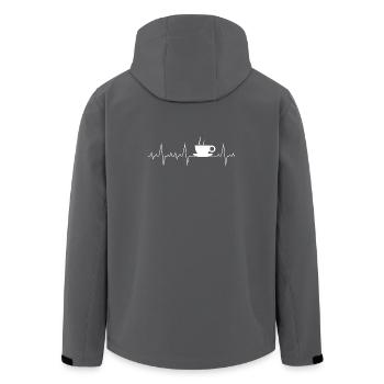 Herzschlag Herzlinie Herzfrequenz Kaffee Geschenk - Recycelte Männer Softshell-Jacke von Stanley/Stella - Anthrazit - Hinten - AI Model Male 185 light (185cm)