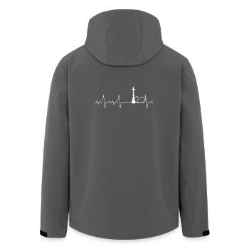Heart rate heart rate heart line gift hookah - Men’s Recycled Softshell Jacket by Stanley/Stella - black - Back - AI Model Male 185 light (185cm)