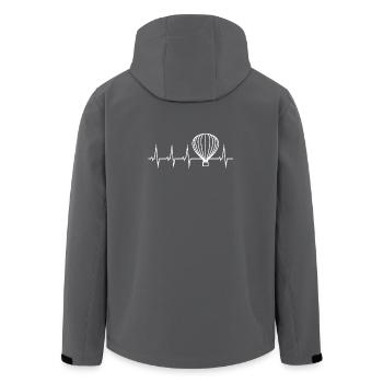 Herzschlag Herzlinie Herzfrequenz Heißluftballon - Recycelte Männer Softshell-Jacke von Stanley/Stella - Schwarz - Hinten - AI Model Male 185 light (185cm)