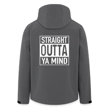 Straight OUTTA YA Mind - Recycelte Männer Softshell-Jacke von Stanley/Stella - Schwarz - Hinten - AI Model Male 185 light (185cm)