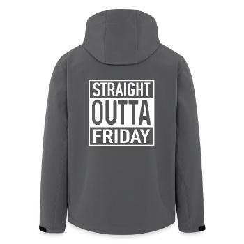 Straight OUTTA Vendredi - Veste softshell homme en polyester recyclé Stanley/Stella - noir - Dos - AI Model Male 185 light (185cm)