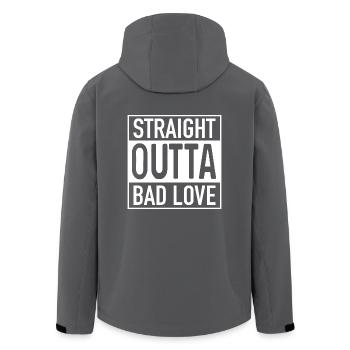 Straight OUTTA Mauvais Amour - Veste softshell homme en polyester recyclé Stanley/Stella - noir - Dos - AI Model Male 185 light (185cm)