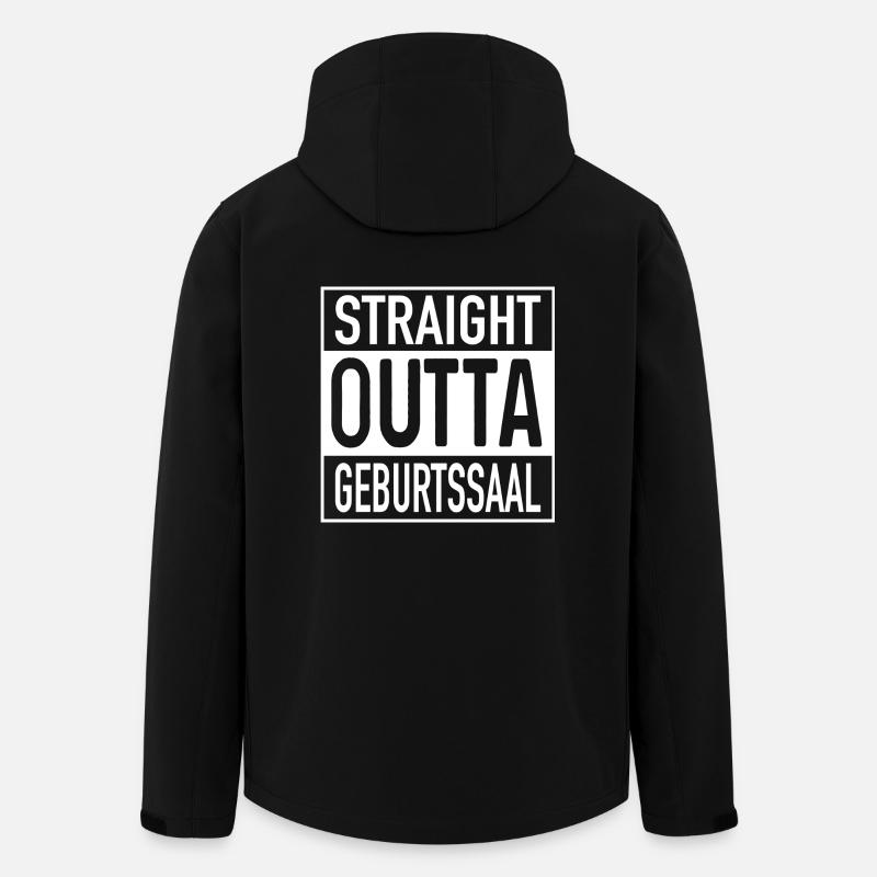 Straight OUTTA Geburtssaal - Recycelte Männer Softshell-Jacke von Stanley/Stella - Schwarz