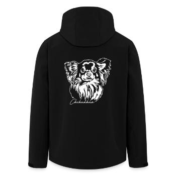 Longhair Chihuahua Dog Portrait Dogs Wilsigns - Men’s Recycled Softshell Jacket by Stanley/Stella - black - Back - AI Model Male 185 light (185cm)