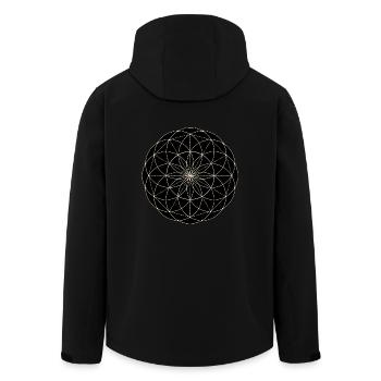 Heilige Geometrie Blume - Recycelte Männer Softshell-Jacke von Stanley/Stella - Schwarz - Hinten - AI Model Male 185 light (185cm)