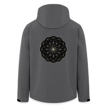 Heilige Geometrie Blume - Recycelte Männer Softshell-Jacke von Stanley/Stella - Anthrazit - Hinten - AI Model Male 185 light (185cm)