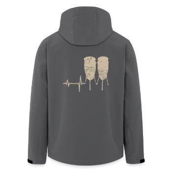 Geschenk Heartbeat Trommel Bongo - Recycelte Männer Softshell-Jacke von Stanley/Stella - Schwarz - Hinten - AI Model Male 185 light (185cm)