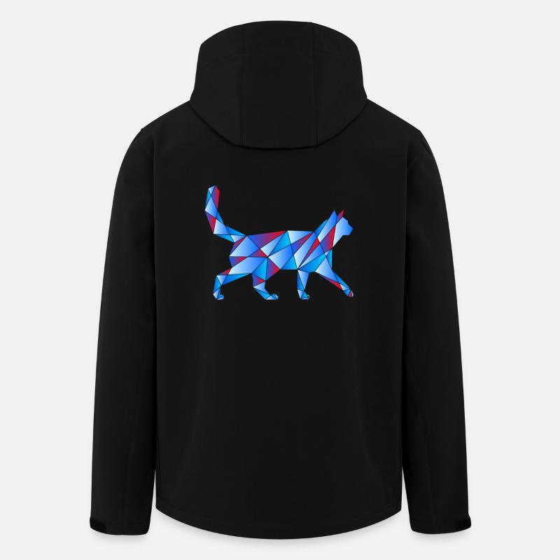 Chat bleu - Veste softshell homme en polyester recyclé Stanley/Stella - noir