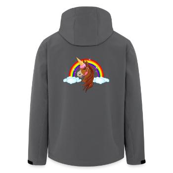 Pony with ice cream - ice horn unicorn rainbow fairy tale - Men’s Recycled Softshell Jacket by Stanley/Stella - anthracite - Back - AI Model Male 185 light (185cm)