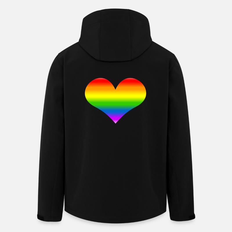 Rainbow Heart Rainbow - Men’s Recycled Softshell Jacket by Stanley/Stella - black