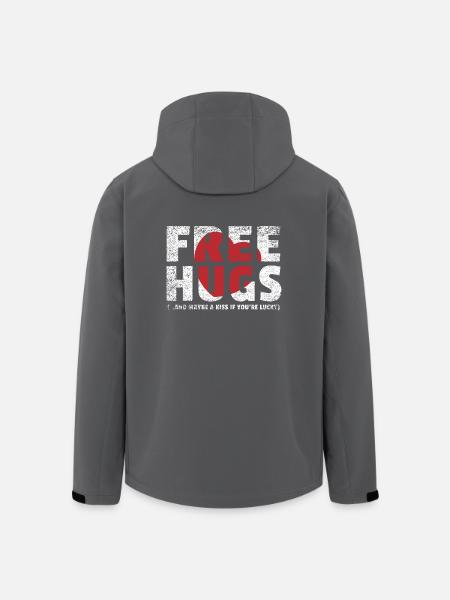 Free hugs gift hugs heart - Men’s Recycled Softshell Jacket by Stanley/Stella - black