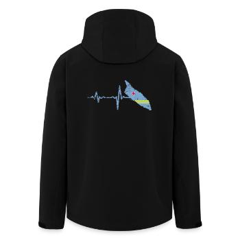 Heartbeat Aruba gift - Men’s Recycled Softshell Jacket by Stanley/Stella - black - Back - AI Model Male 185 light (185cm)